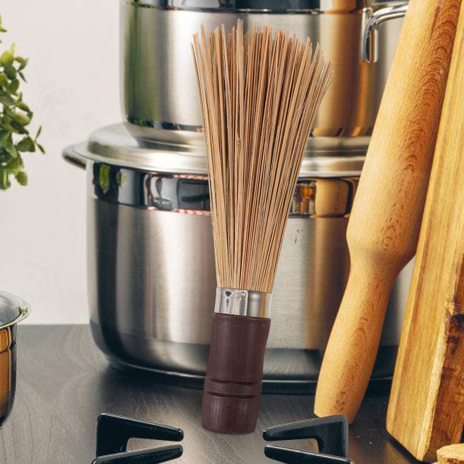 Dish Brush Bamboo - 2개입 나무 웍 브러시 대나무 주방