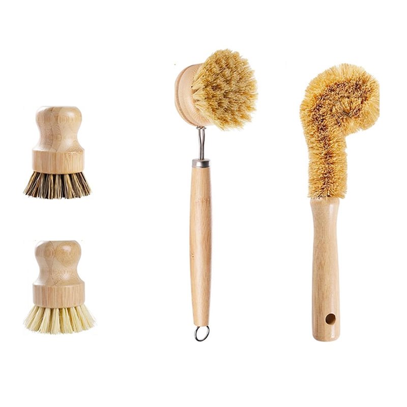 Dish Brush Bamboo - ABNL 인체공학적 나무 손잡이 4종 대나무