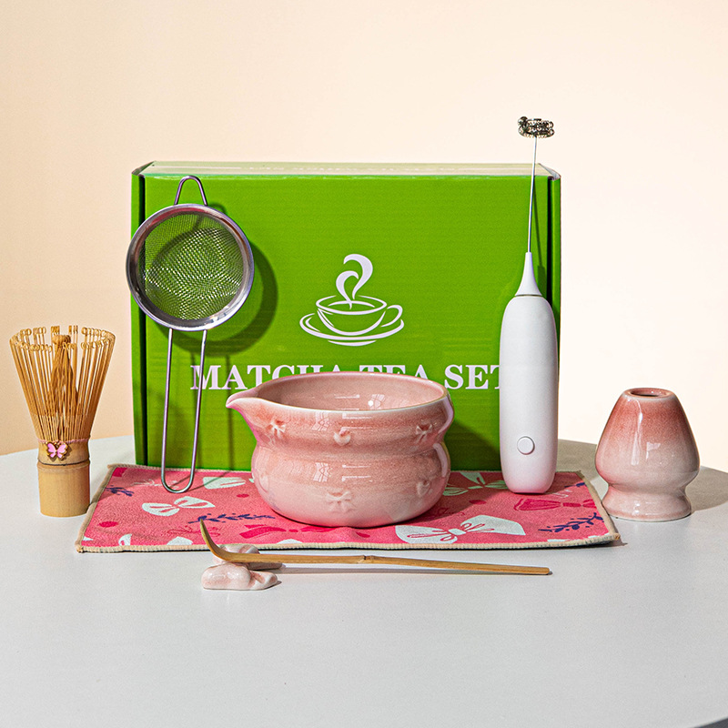 Dish Brush Bamboo - 일본산 말차 티 세트 8종 도자기