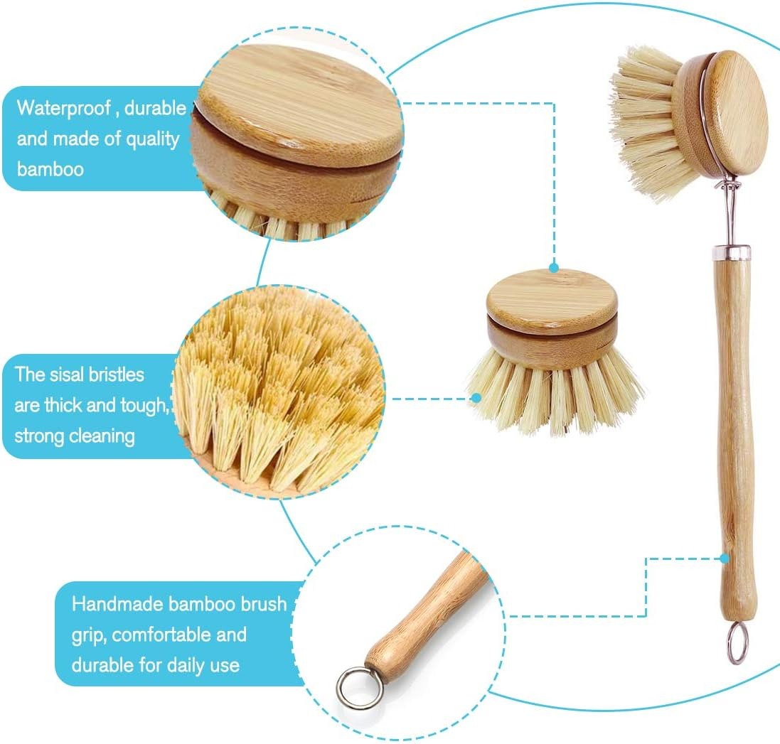 대나무 접시 스크럽 브러시, 주방 나무 청소 스크러버, - Dish Brush Bamboo 리뷰 및 가격